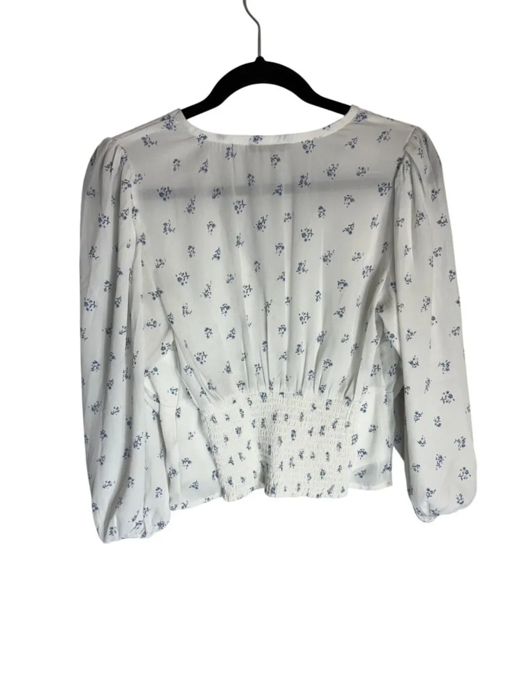 Abercrombie & Fitch Floral White Blue Floral Blouse-sz Medium